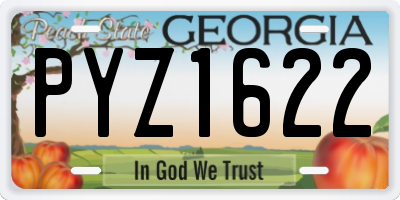 GA license plate PYZ1622