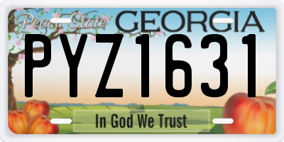 GA license plate PYZ1631