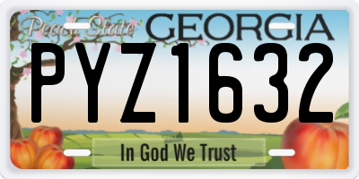 GA license plate PYZ1632