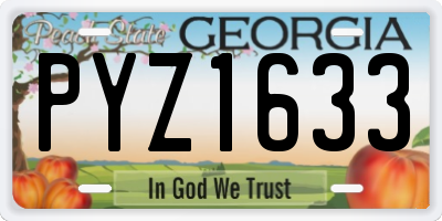 GA license plate PYZ1633