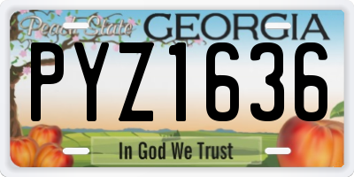 GA license plate PYZ1636