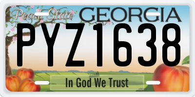 GA license plate PYZ1638