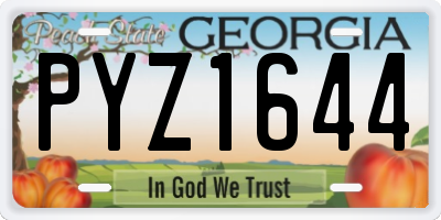 GA license plate PYZ1644