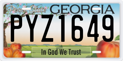 GA license plate PYZ1649