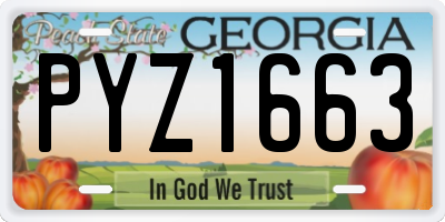 GA license plate PYZ1663