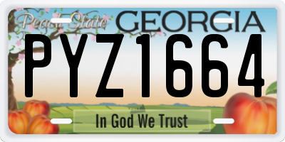 GA license plate PYZ1664