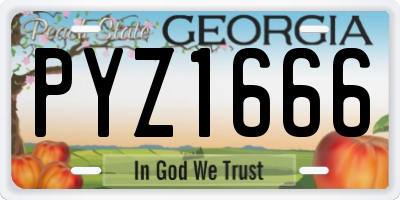 GA license plate PYZ1666
