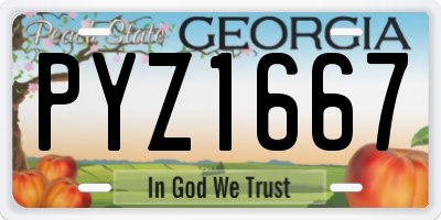 GA license plate PYZ1667