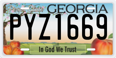 GA license plate PYZ1669