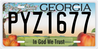 GA license plate PYZ1677