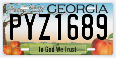 GA license plate PYZ1689