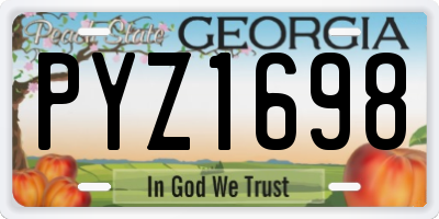 GA license plate PYZ1698