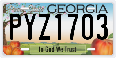 GA license plate PYZ1703