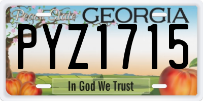 GA license plate PYZ1715