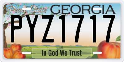 GA license plate PYZ1717