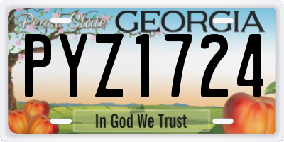 GA license plate PYZ1724