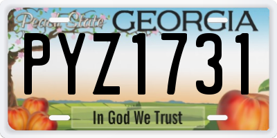 GA license plate PYZ1731