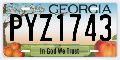 GA license plate PYZ1743