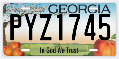 GA license plate PYZ1745