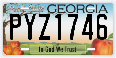 GA license plate PYZ1746