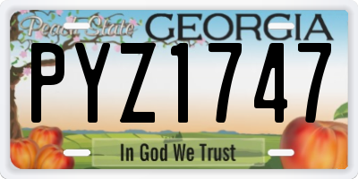 GA license plate PYZ1747