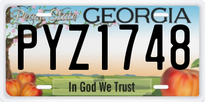 GA license plate PYZ1748