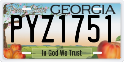 GA license plate PYZ1751
