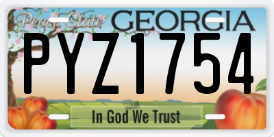 GA license plate PYZ1754