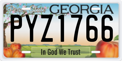 GA license plate PYZ1766