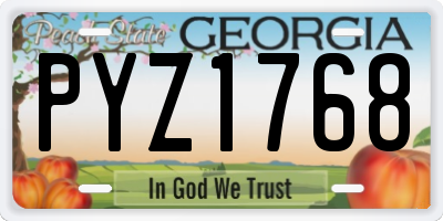GA license plate PYZ1768