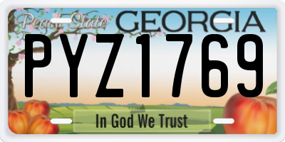 GA license plate PYZ1769