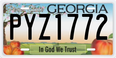 GA license plate PYZ1772