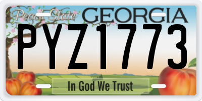 GA license plate PYZ1773
