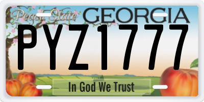 GA license plate PYZ1777