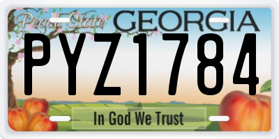 GA license plate PYZ1784