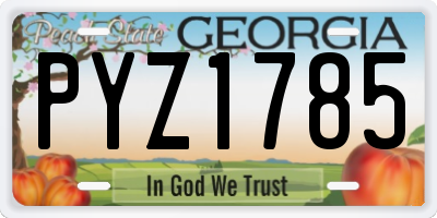 GA license plate PYZ1785