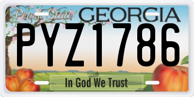 GA license plate PYZ1786