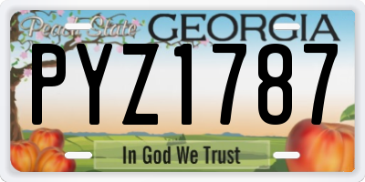 GA license plate PYZ1787