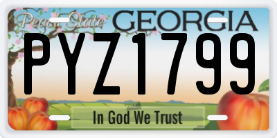 GA license plate PYZ1799