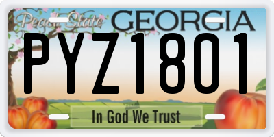 GA license plate PYZ1801