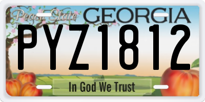 GA license plate PYZ1812