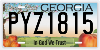 GA license plate PYZ1815