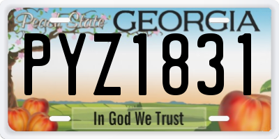 GA license plate PYZ1831
