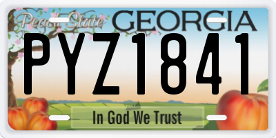 GA license plate PYZ1841