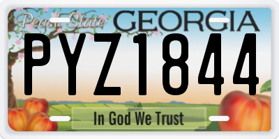 GA license plate PYZ1844