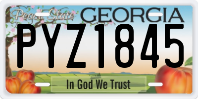 GA license plate PYZ1845