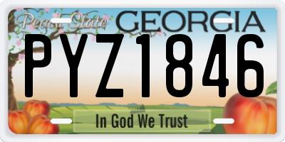 GA license plate PYZ1846