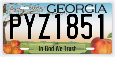 GA license plate PYZ1851