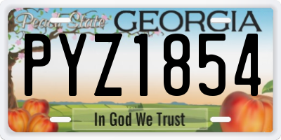 GA license plate PYZ1854