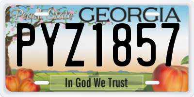GA license plate PYZ1857